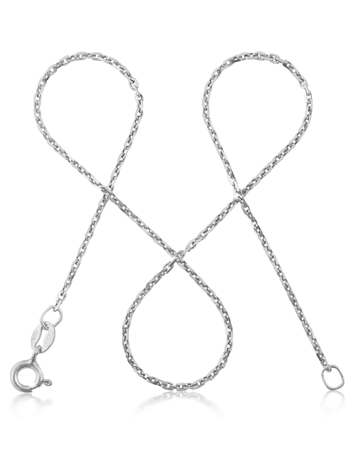 Ankerkette DELICATE Dünn Silber Diamantiert-0