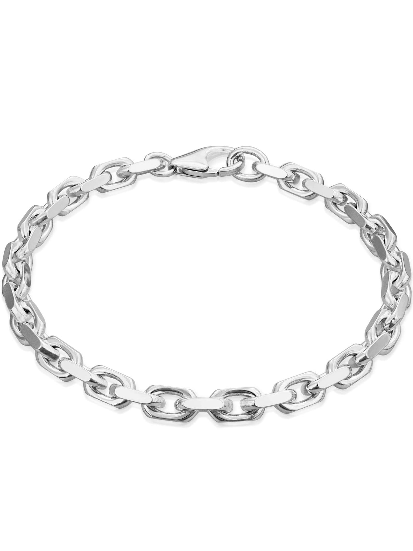 Armband Ankerkette DELICATE Massiv Silber Diamantiert-0