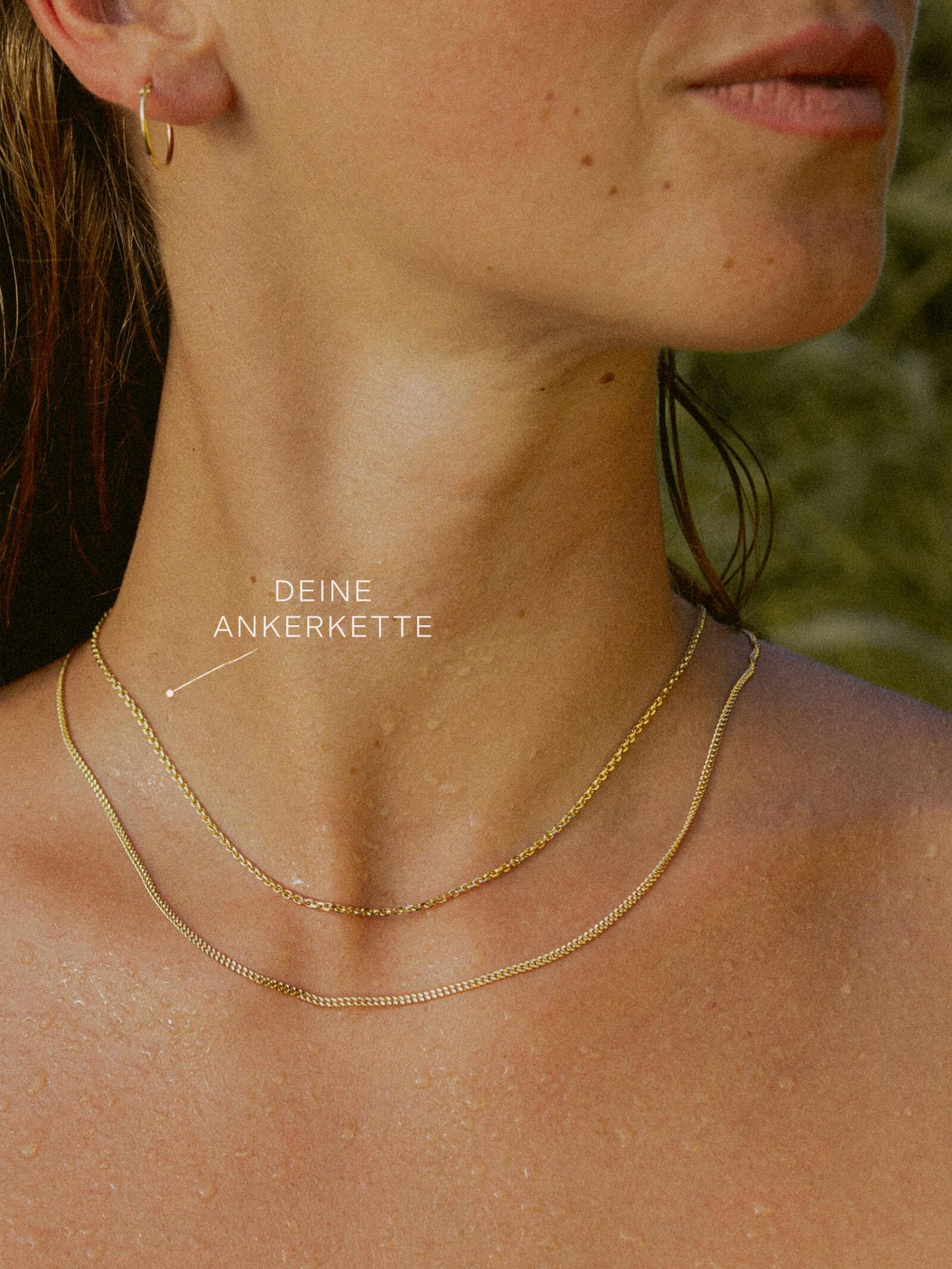 Ankerkette DELICATE Zierlich 14k Echtgold Diamantiert-1