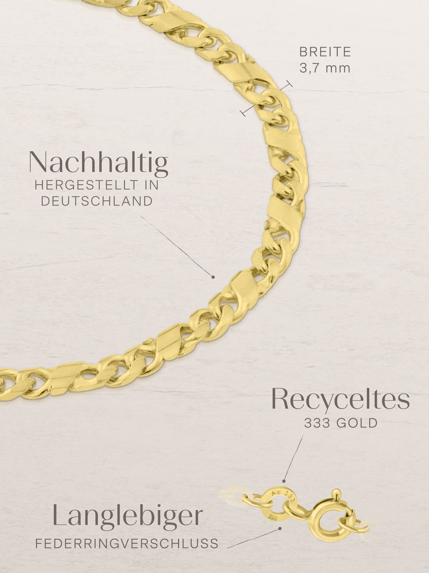 Armband Dollarkette PRESTIGE Original 8k Gold-2
