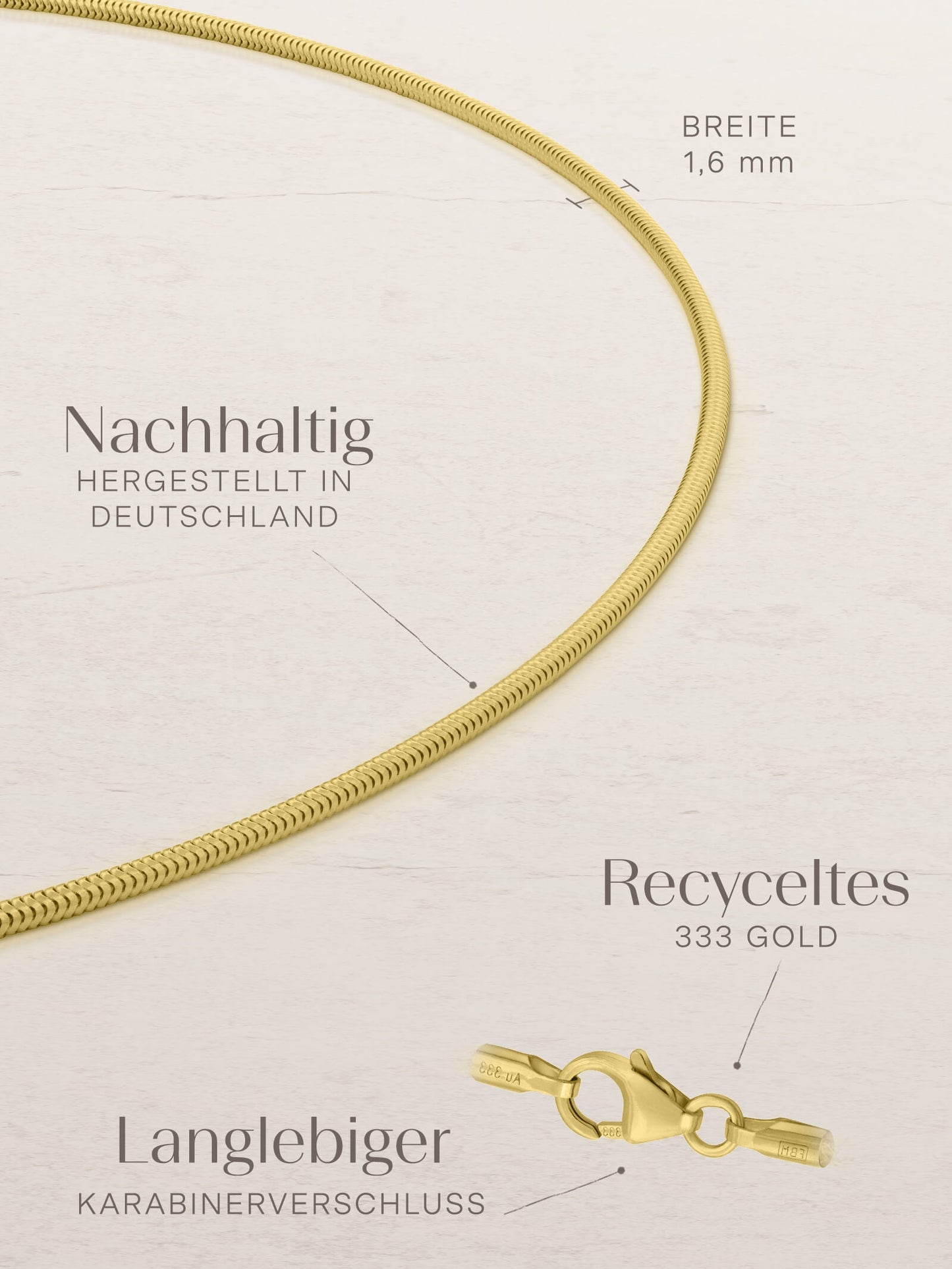 Schlangenkette ETERNITY Fein 8k Gold-2