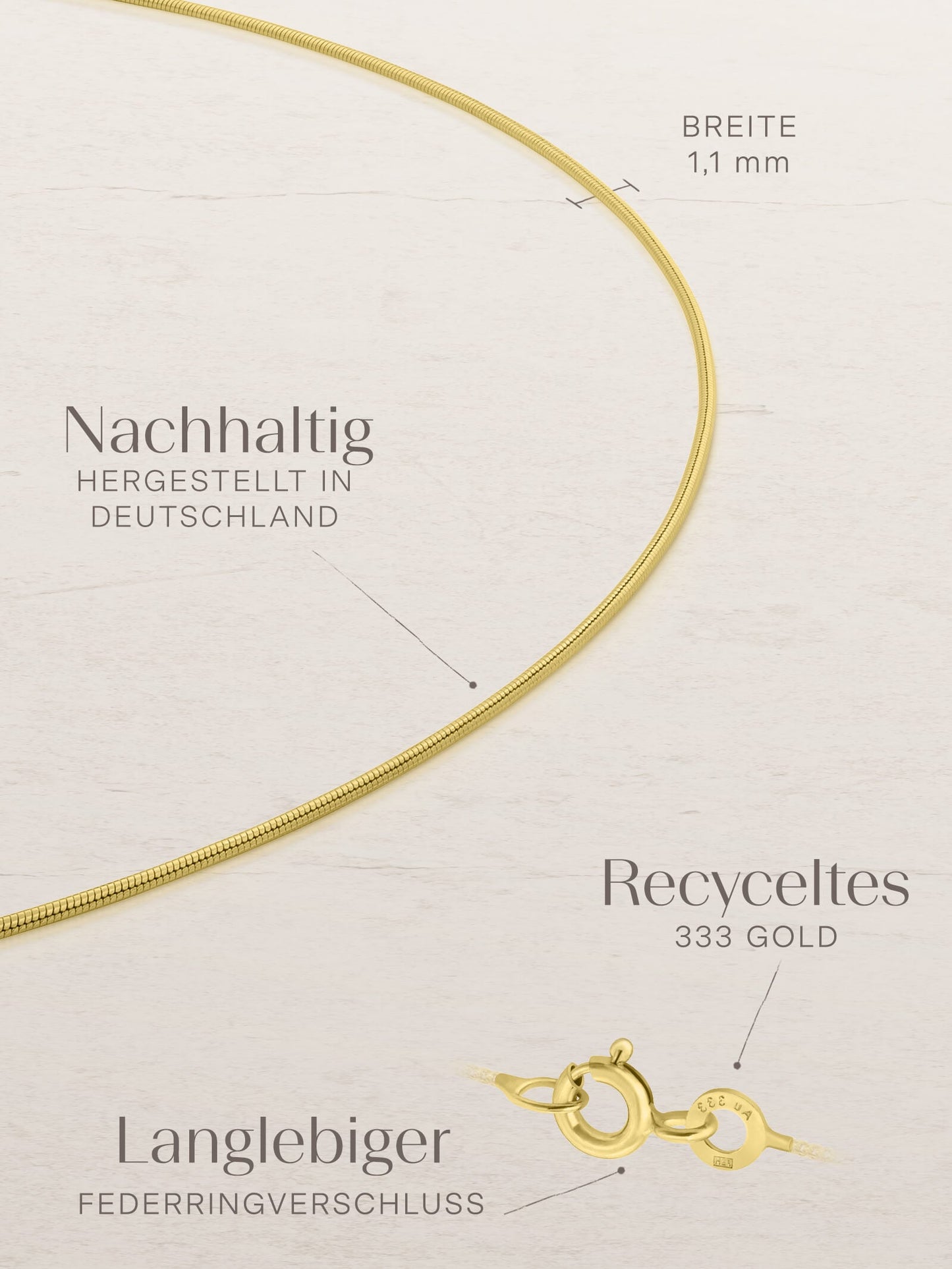 Schlangenkette ETERNITY Zierlich 8k Gold-3