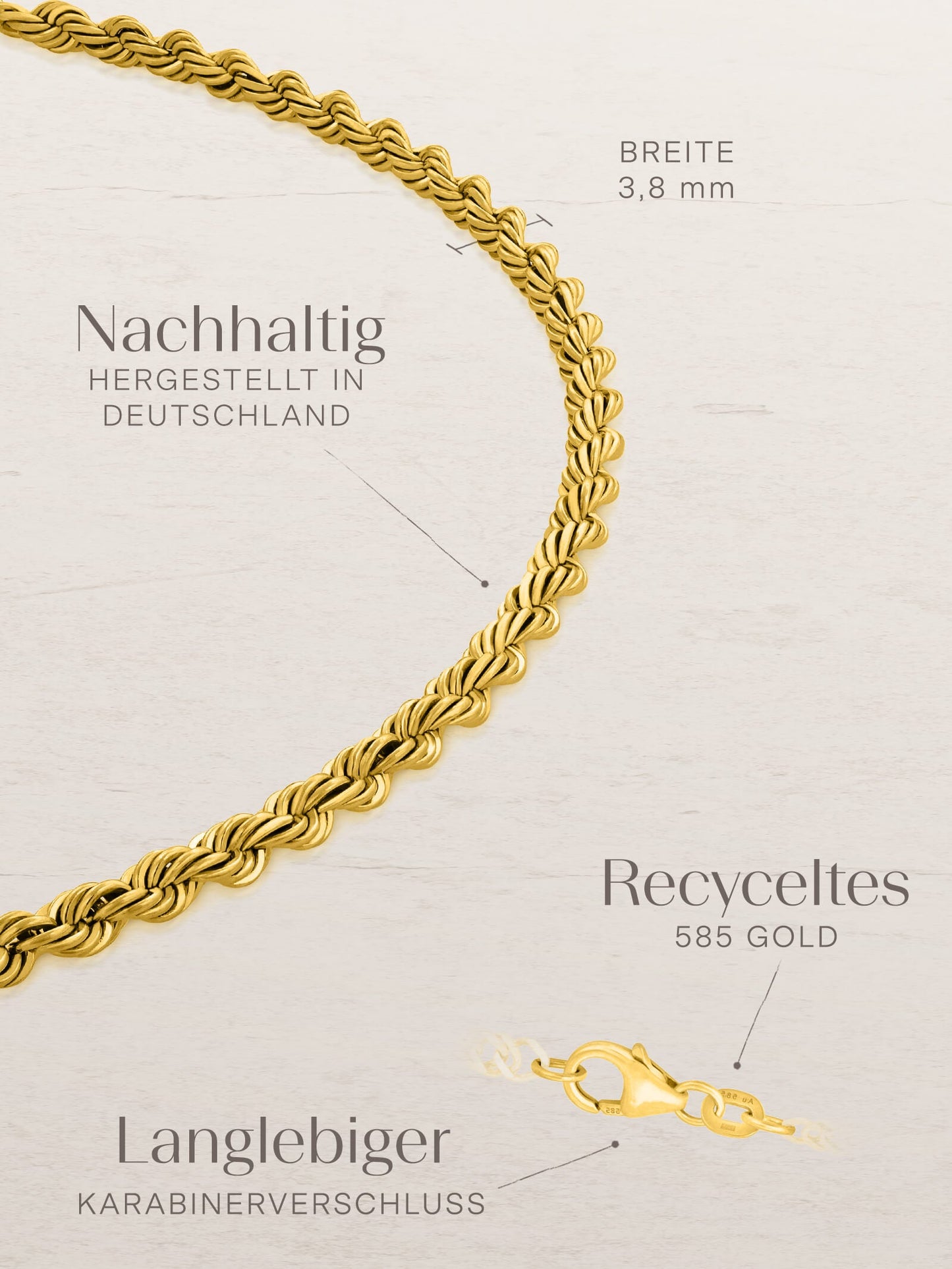 Armband Kordelkette SWIRL 14k Echtgold-2