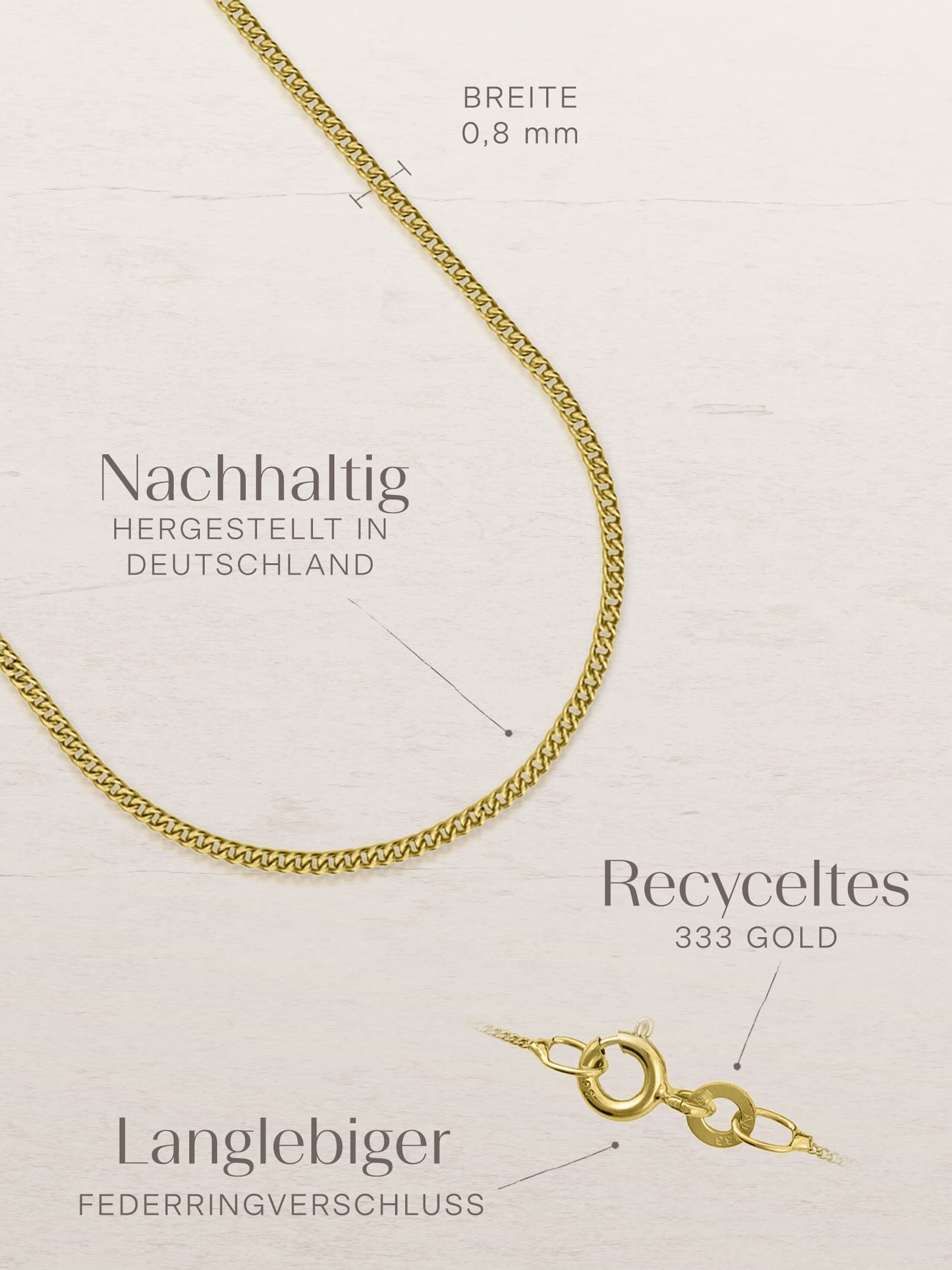 Panzerkette TIMELESS Hauchzart 8k Gold-4