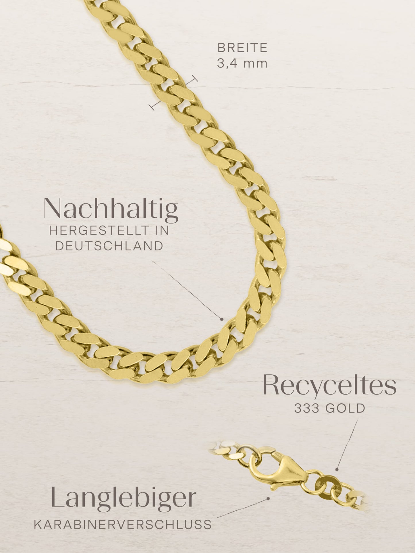 Panzerkette TIMELESS Modern 8k Gold-3