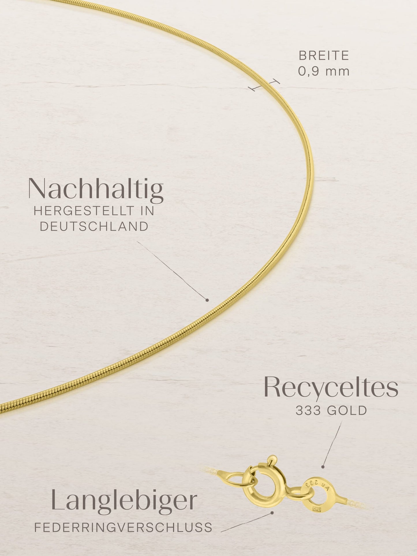 Schlangenkette ETERNITY Hauchzart 8k Gold-3