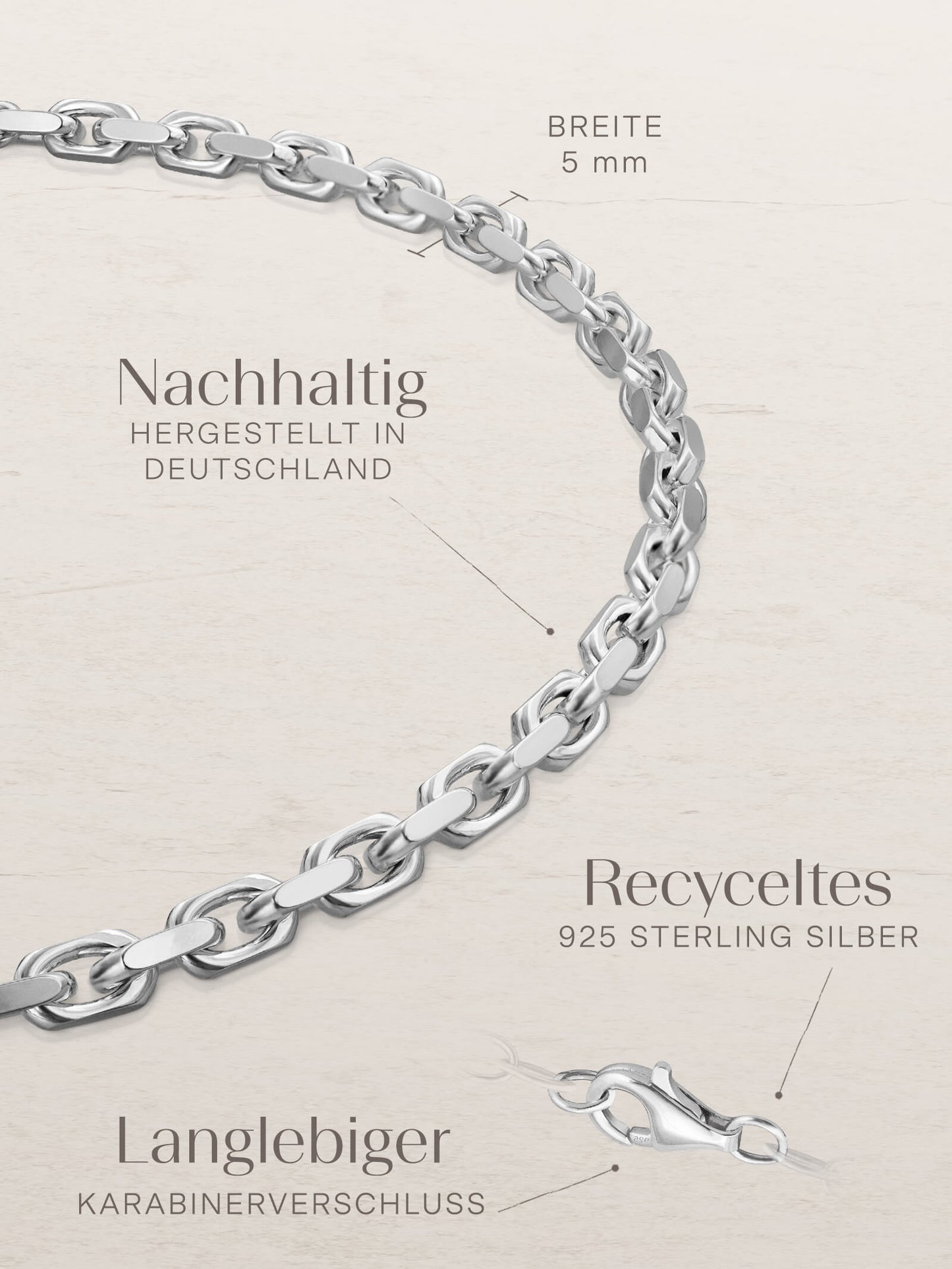 Armband Ankerkette DELICATE Massiv Silber Diamantiert-2