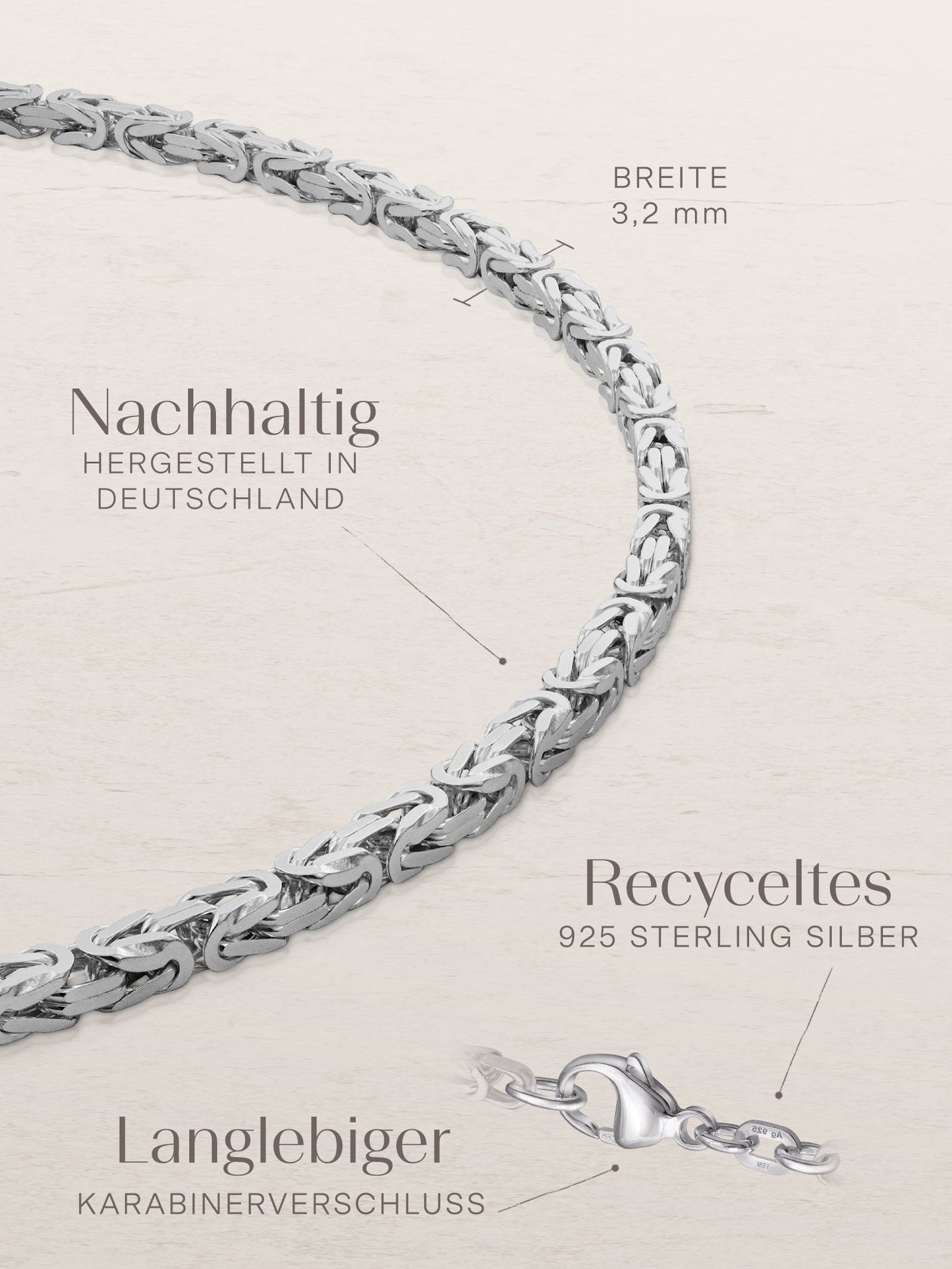 Armband Königskette ROYAL Klassisch Silber-1