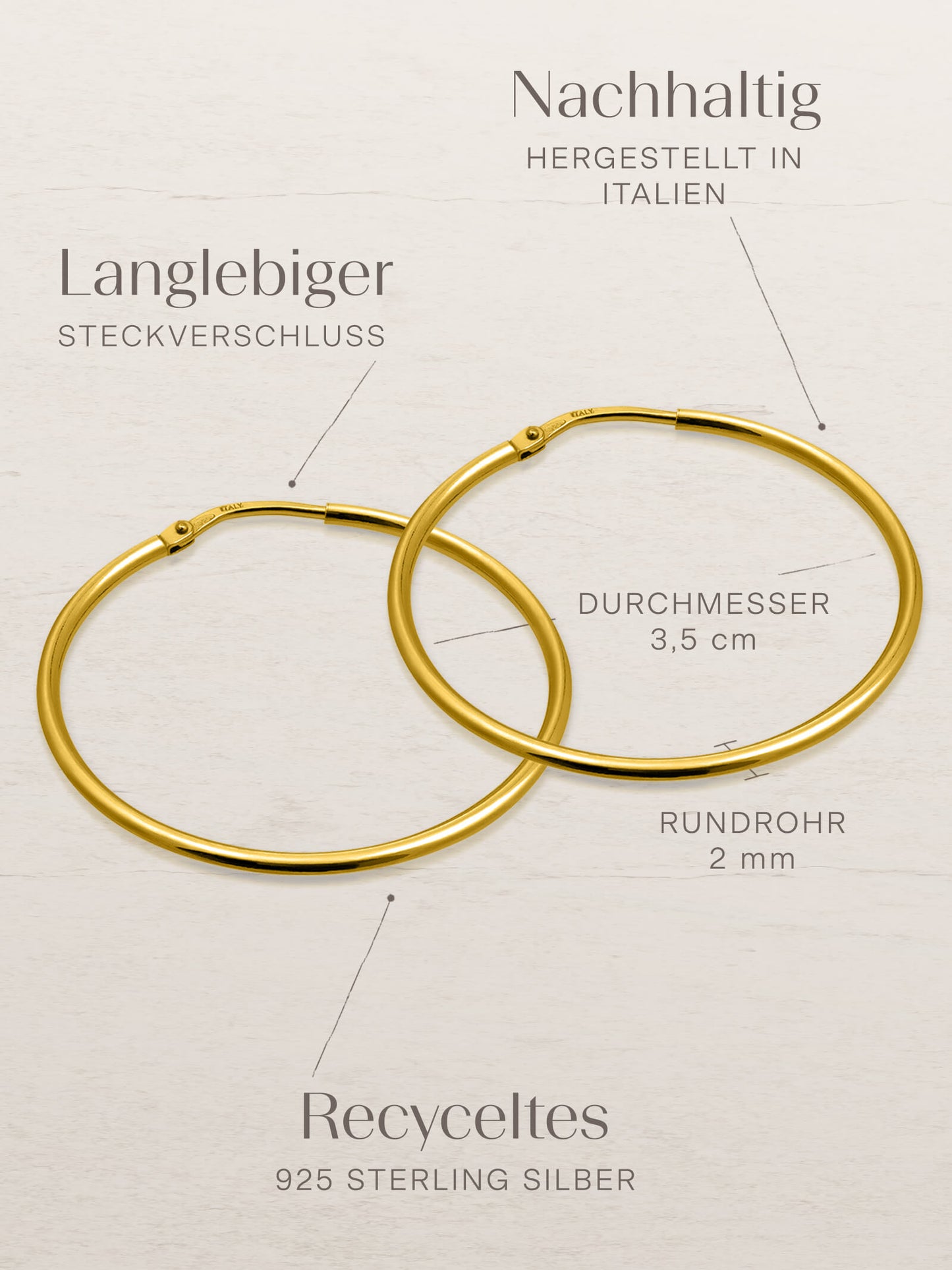 Kreis Creolen HOOP Klassisch Vergoldet-4