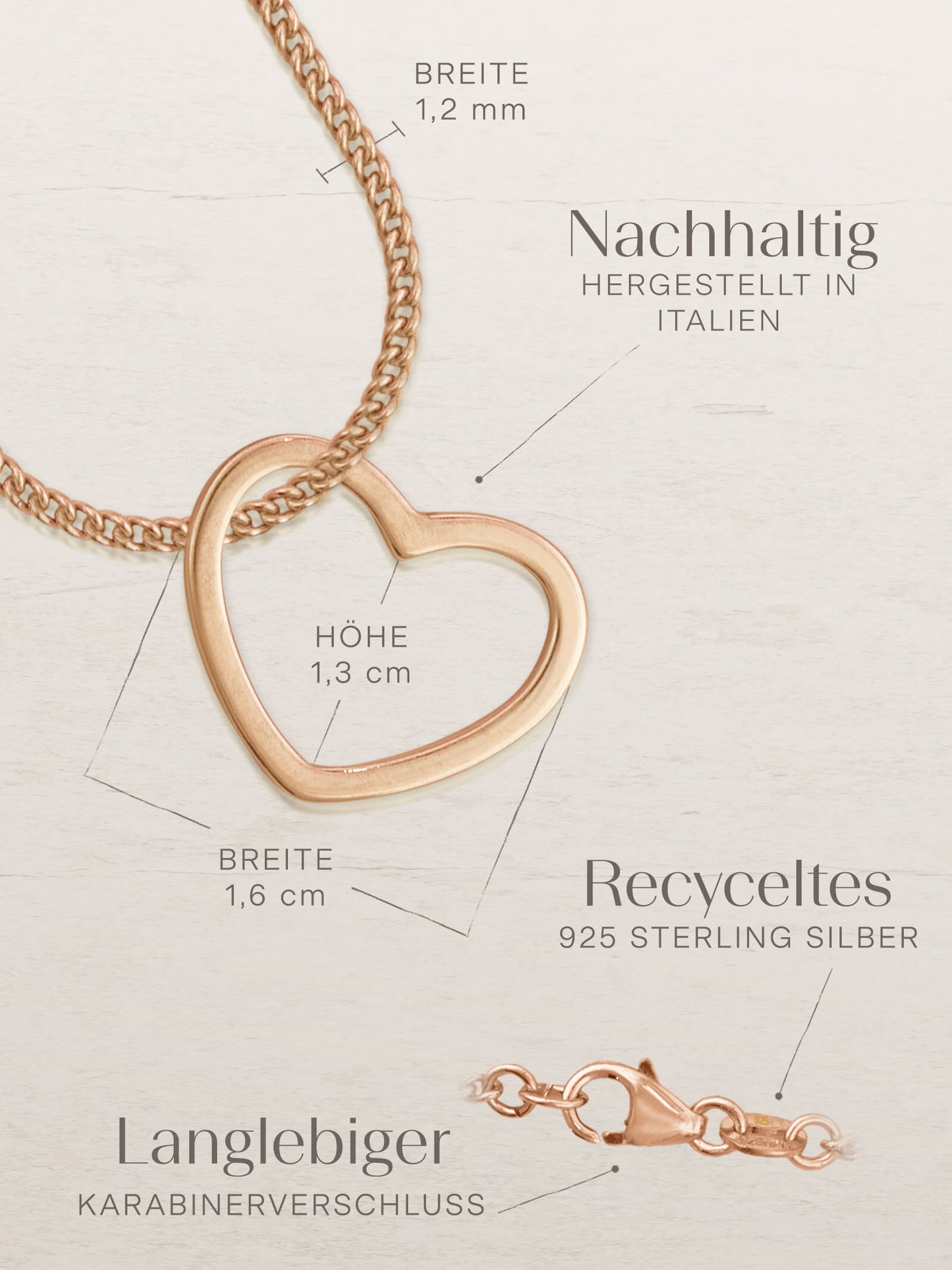 Kettenanhänger HEART Roségold Vergoldet-4
