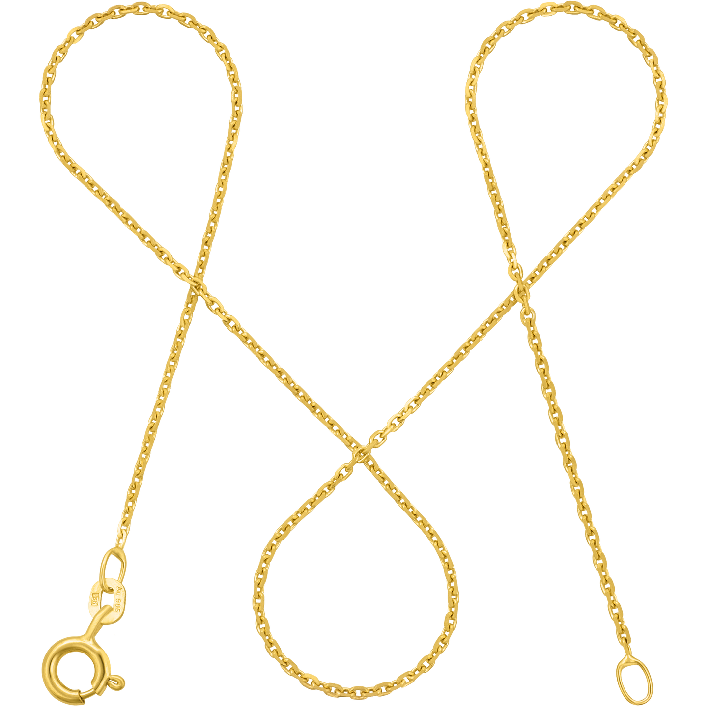 Ankerkette DELICATE Dünn 14k Echtgold Diamantiert-0