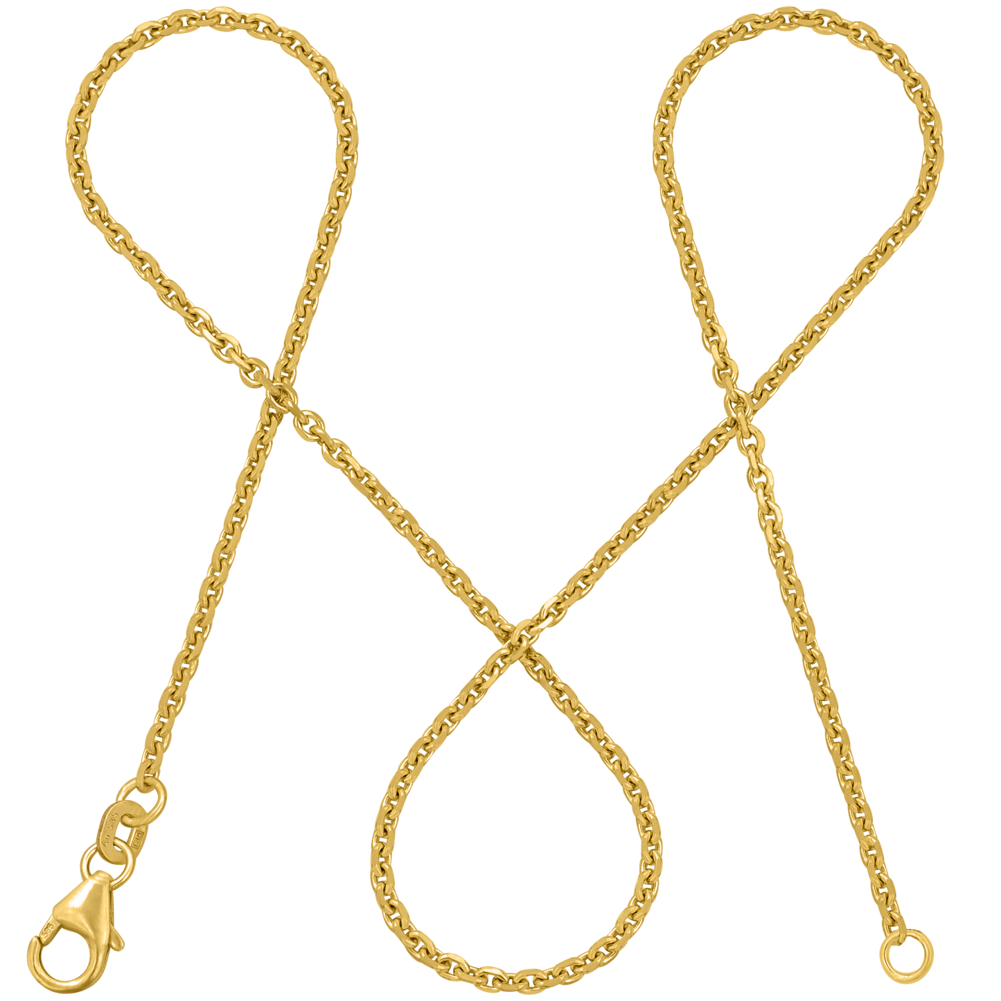 Ankerkette DELICATE Zierlich 14k Echtgold Diamantiert-0