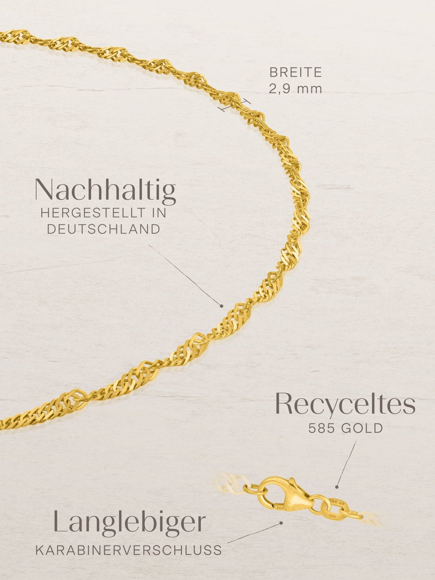 Armband Singapurkette SINGAPORE Original 14k Echtgold-1