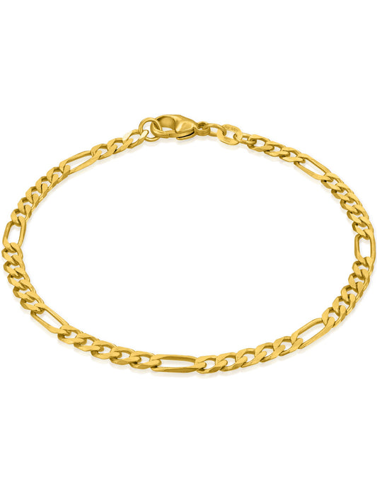 Figarokette 3:1 VARIED 14k Echtgold Diamantiert-0