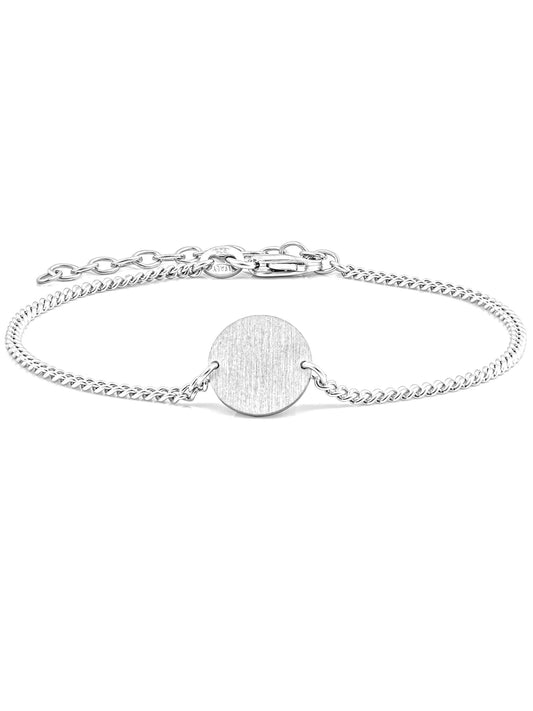Armband Panzerkette CIRCLE Silber Rhodiniert-0
