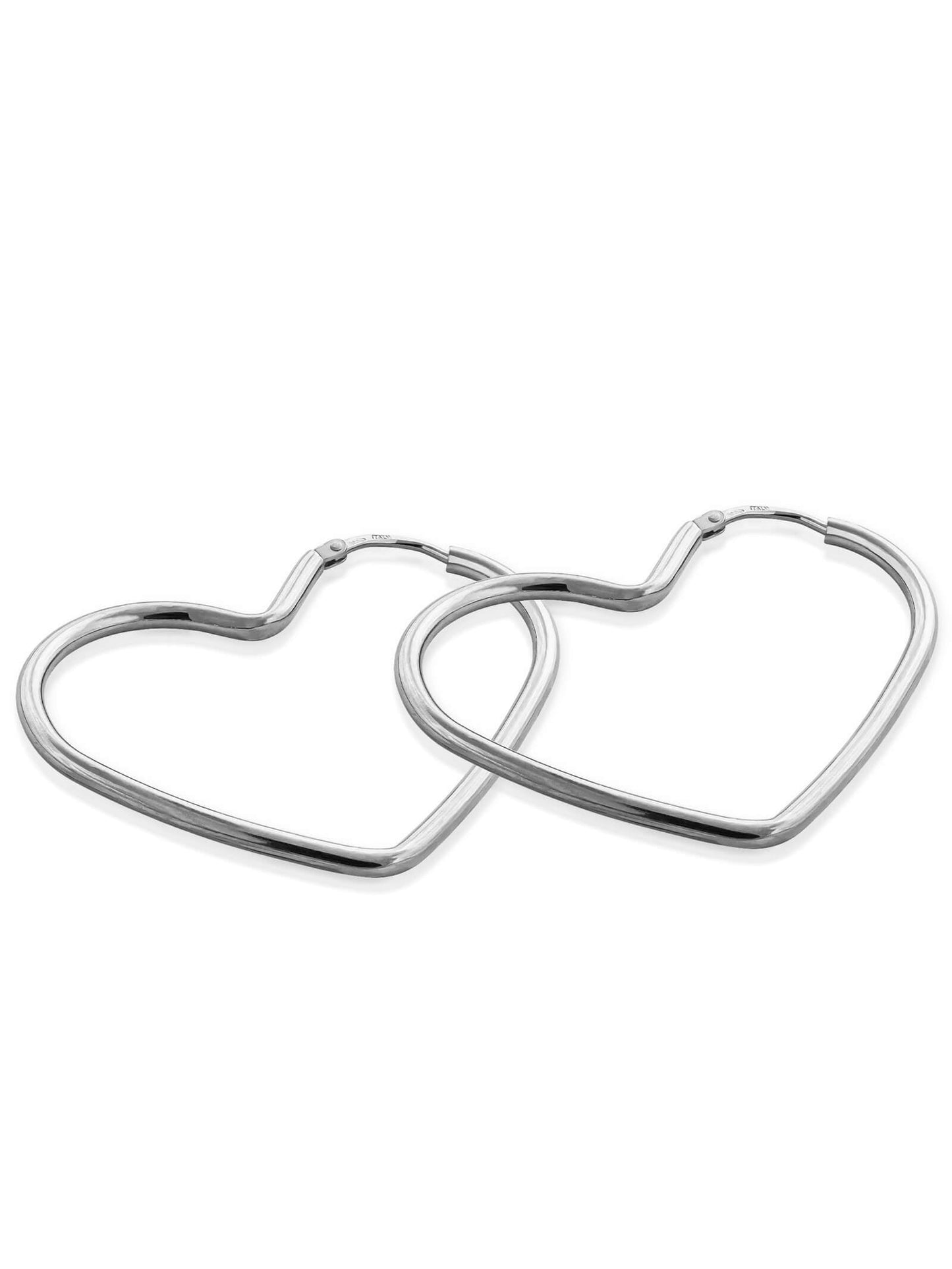 Creolen HEART Silber Rhodiniert-0