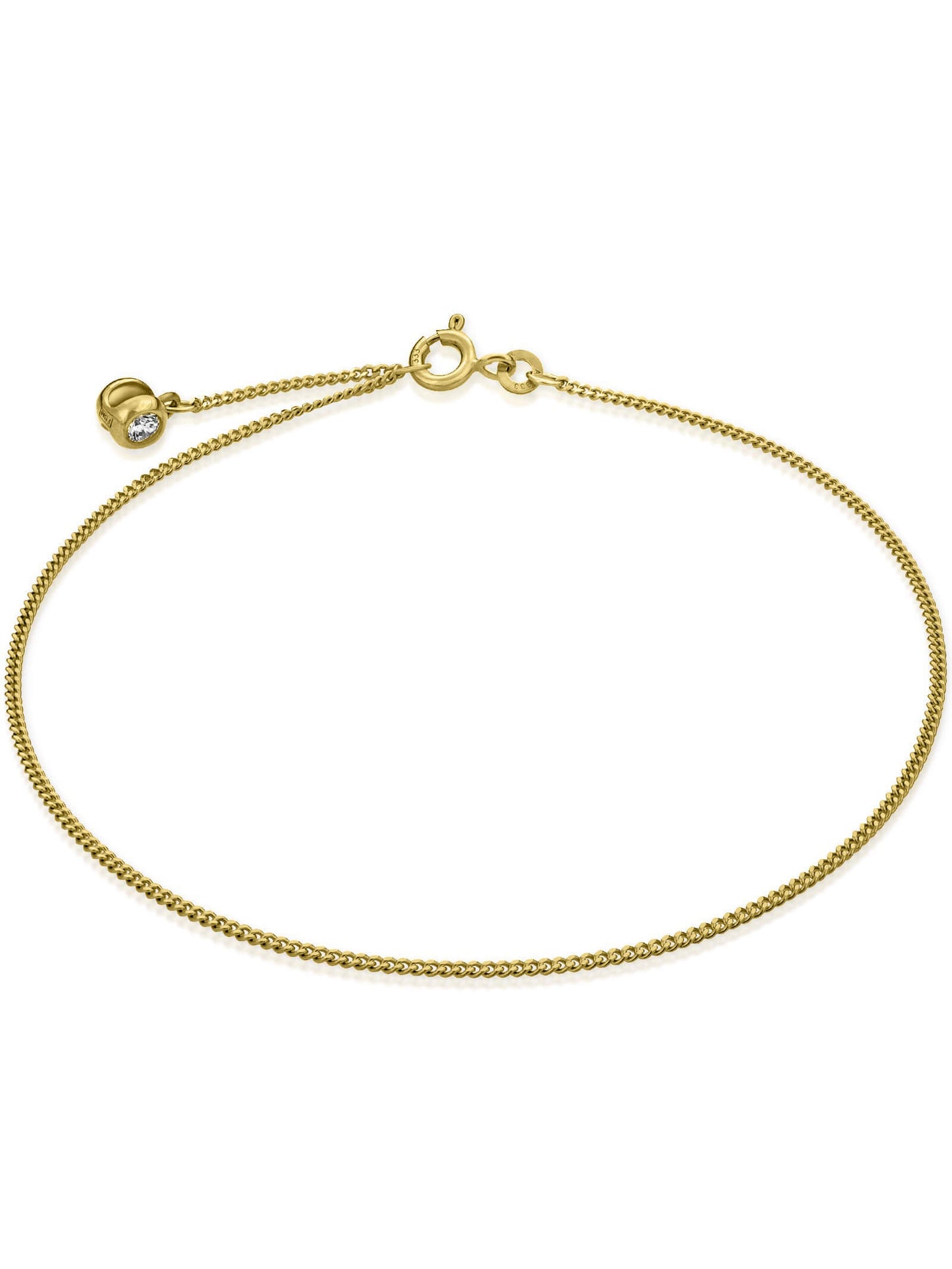 Fußkette Panzerkette mit Zirkonia TIMELESS 8k Gold-0