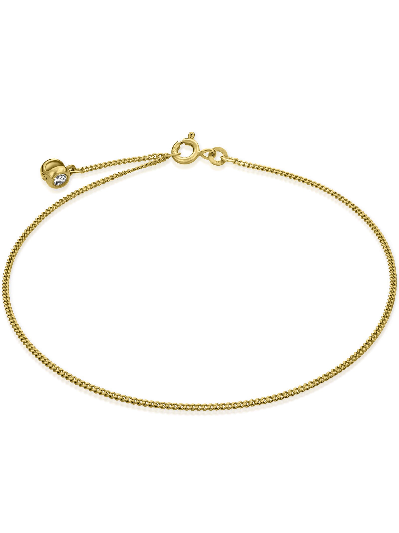 Fußkette Panzerkette mit Zirkonia TIMELESS 8k Gold-0