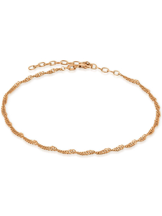 Fußkette Singapurkette SINGAPORE Roségold Vergoldet-0