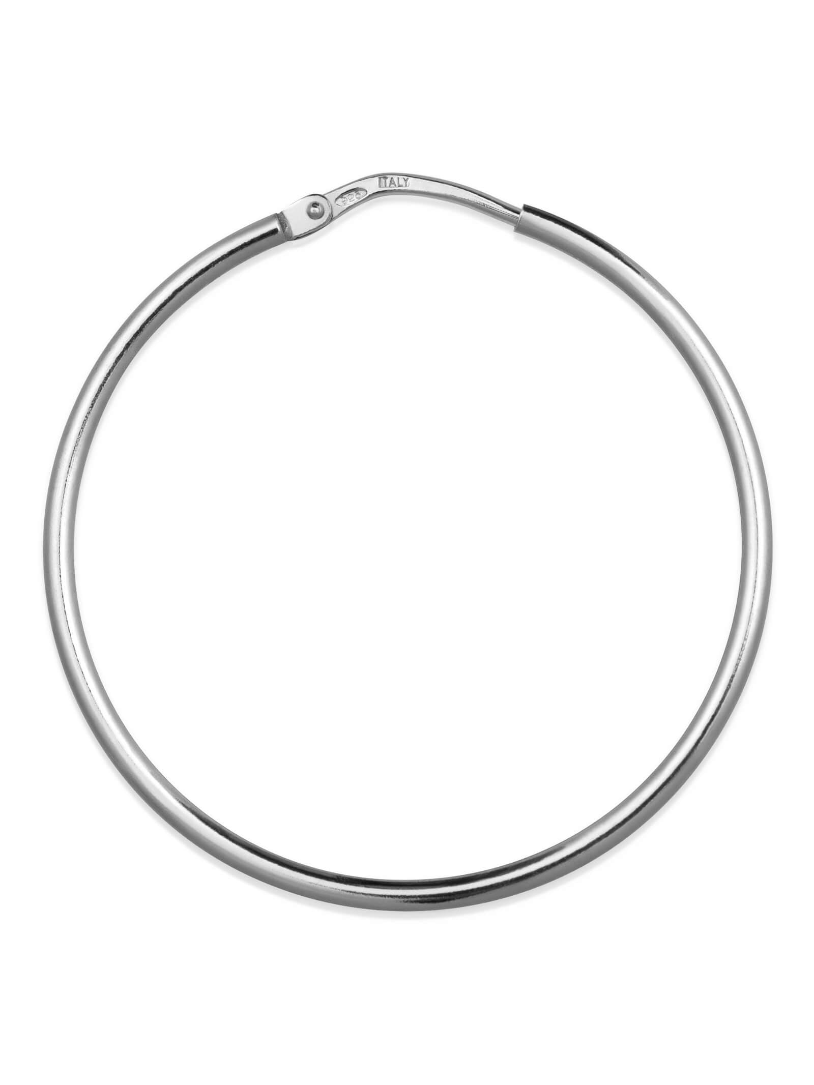Kreis Creolen HOOP Klassisch Silber Rhodiniert-0
