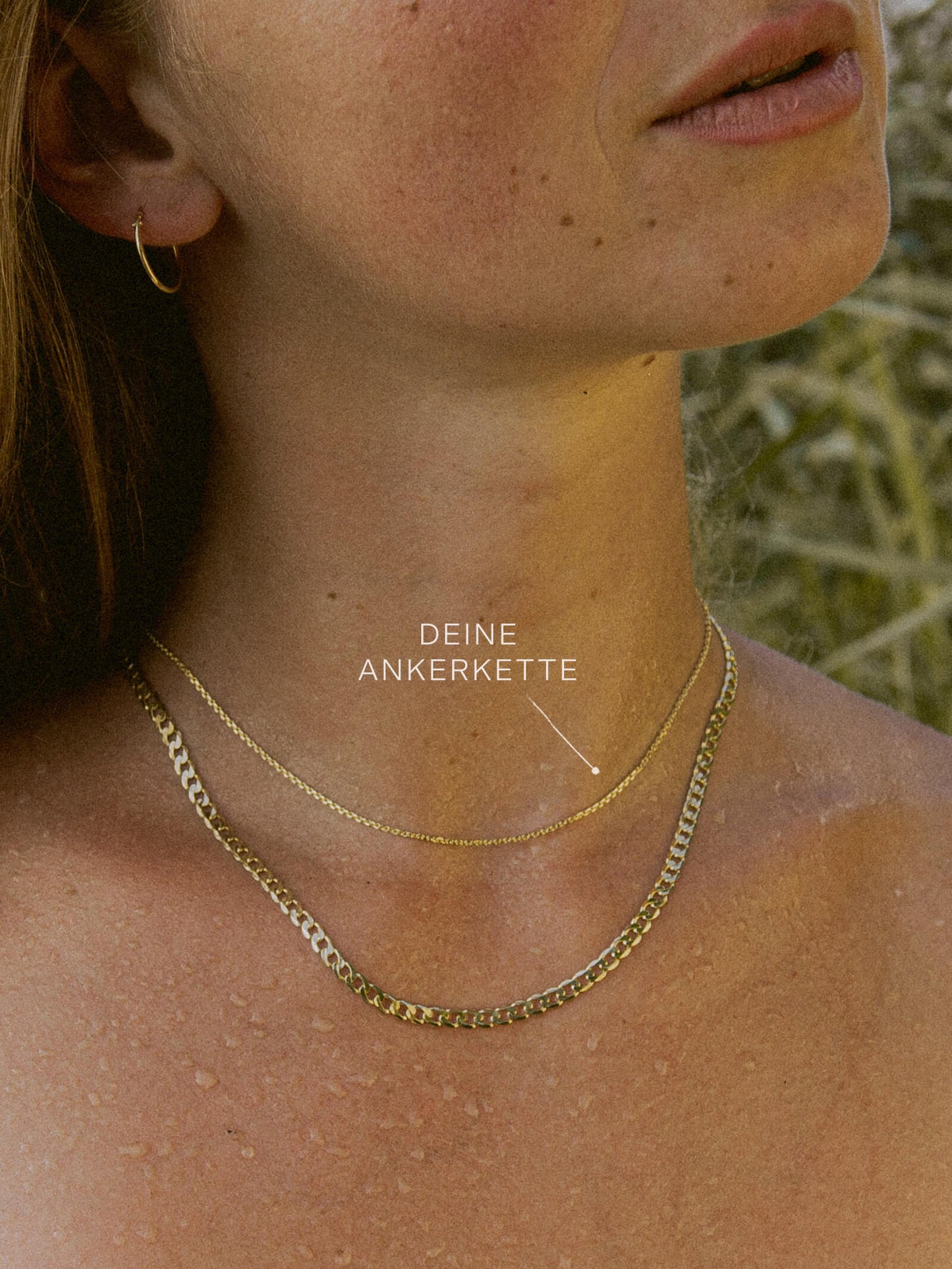 Ankerkette DELICATE Filigran Diamantiert 8k Gold-1