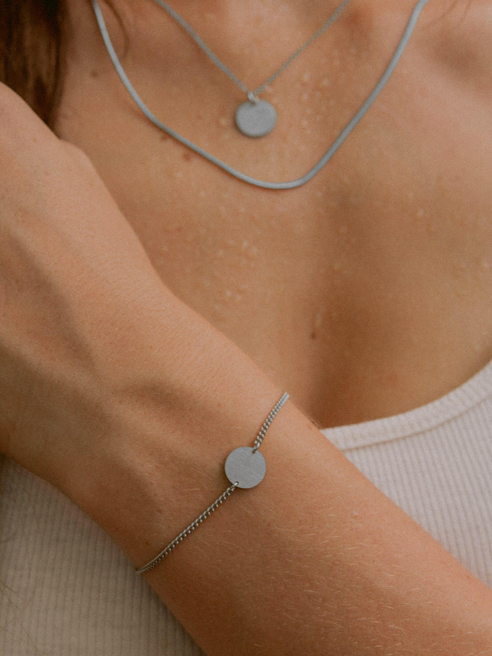 Armband Panzerkette CIRCLE Silber Rhodiniert-1