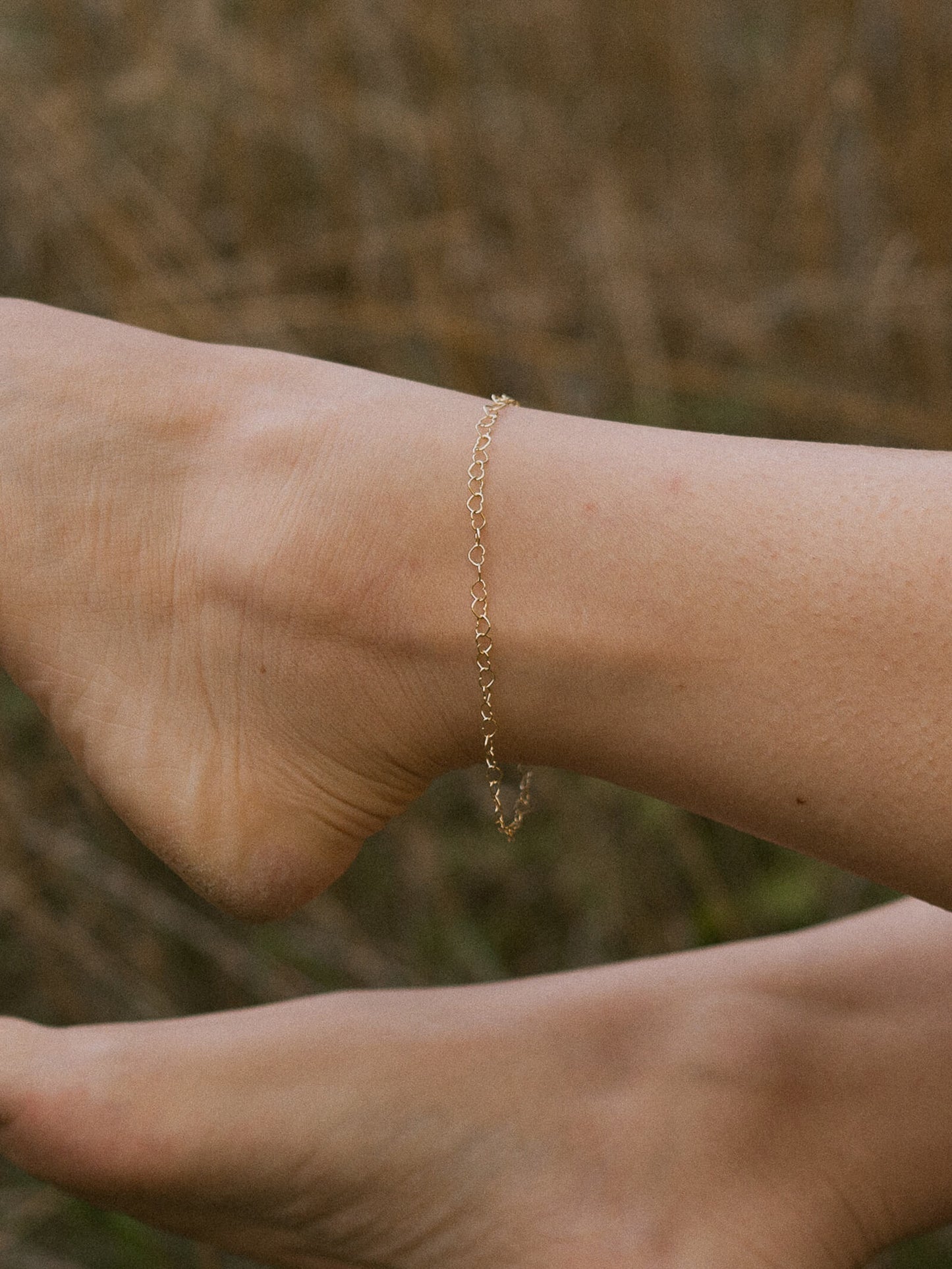 Fußkette Herzkette HEART 8k Gold-2