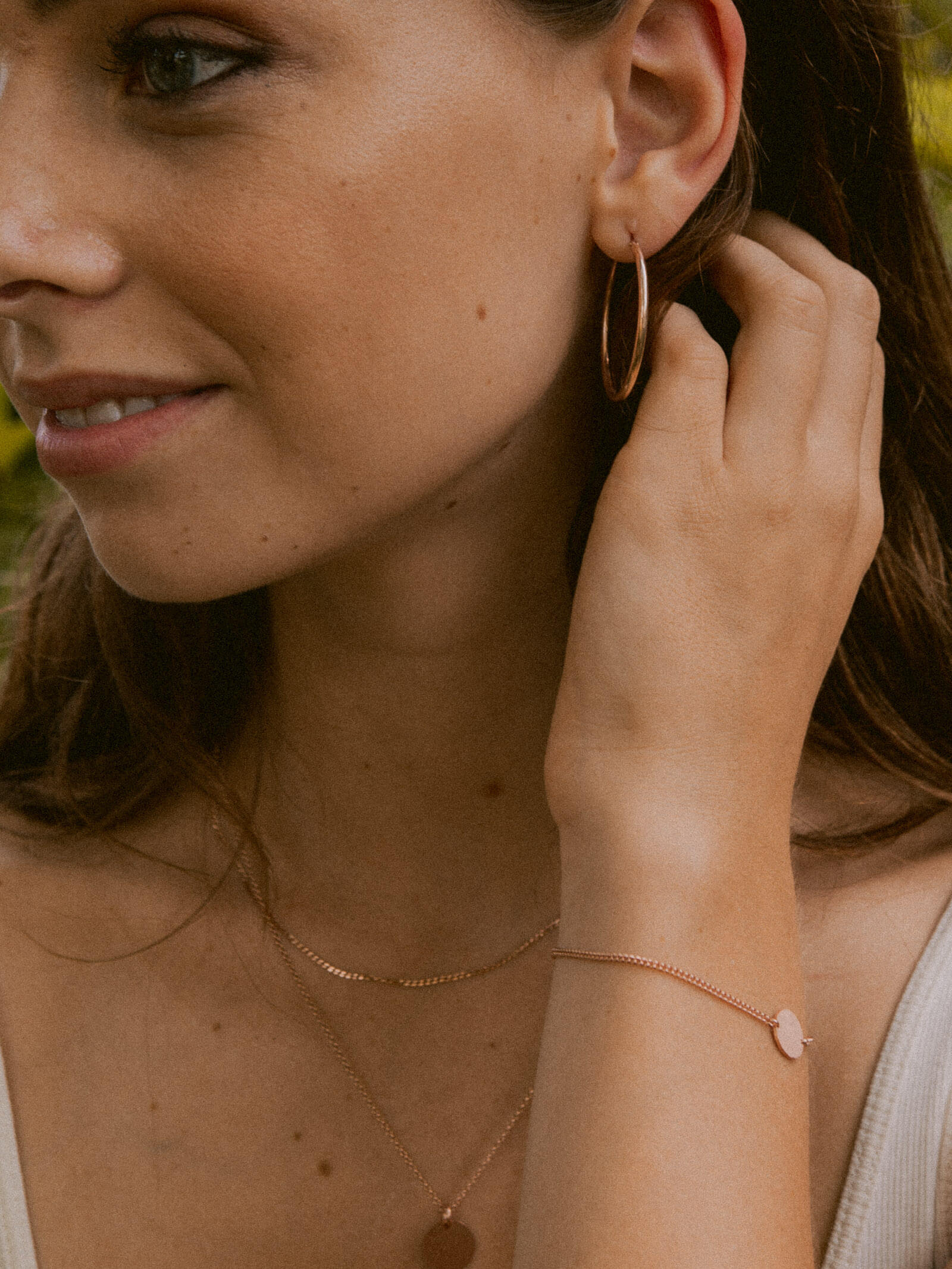 Kreis Creolen HOOP Klassisch Roségold Vergoldet-3