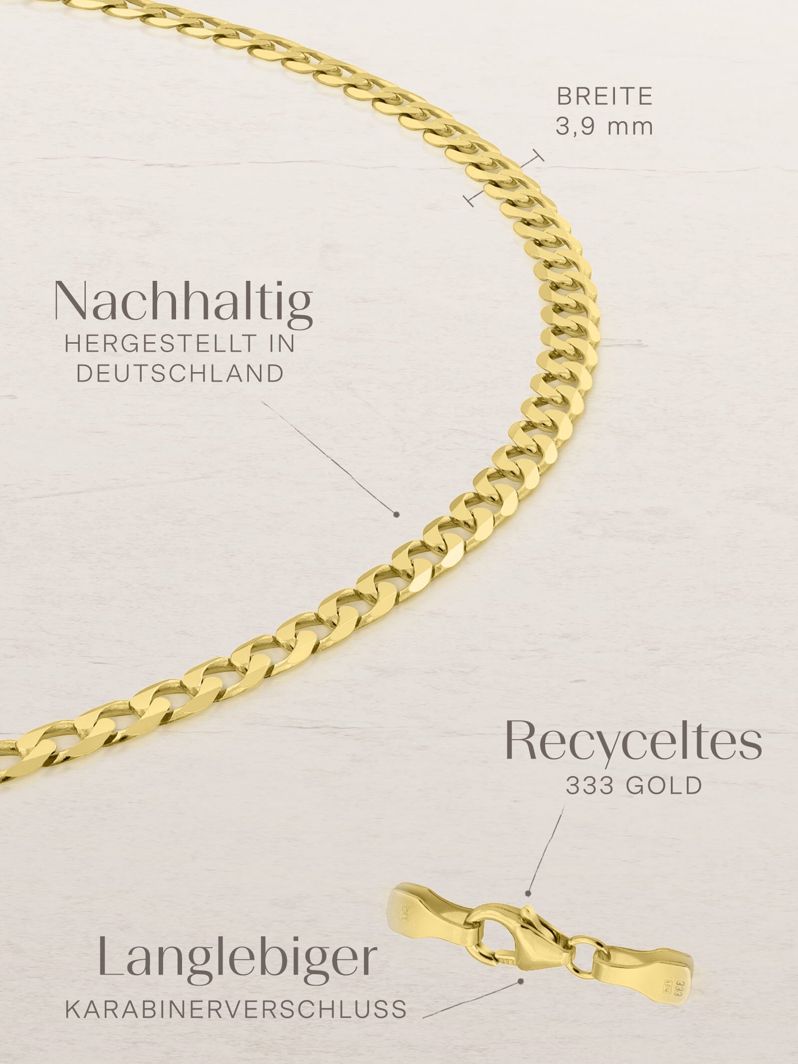 Armband Panzerkette TIMELESS Original 8k Gold-1