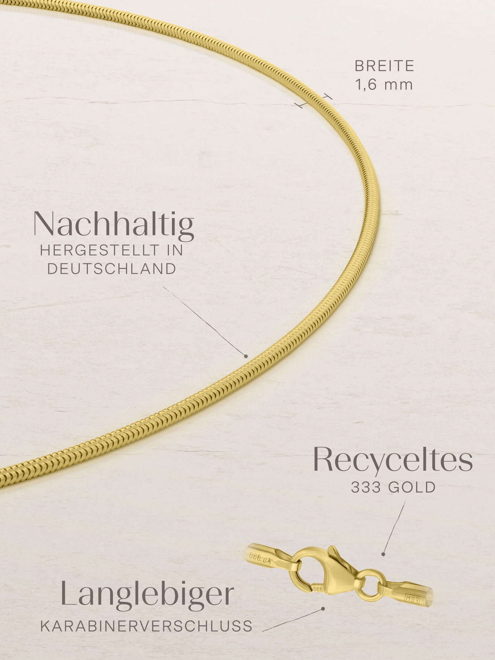 Schlangenkette ETERNITY Fein 8k Gold-2