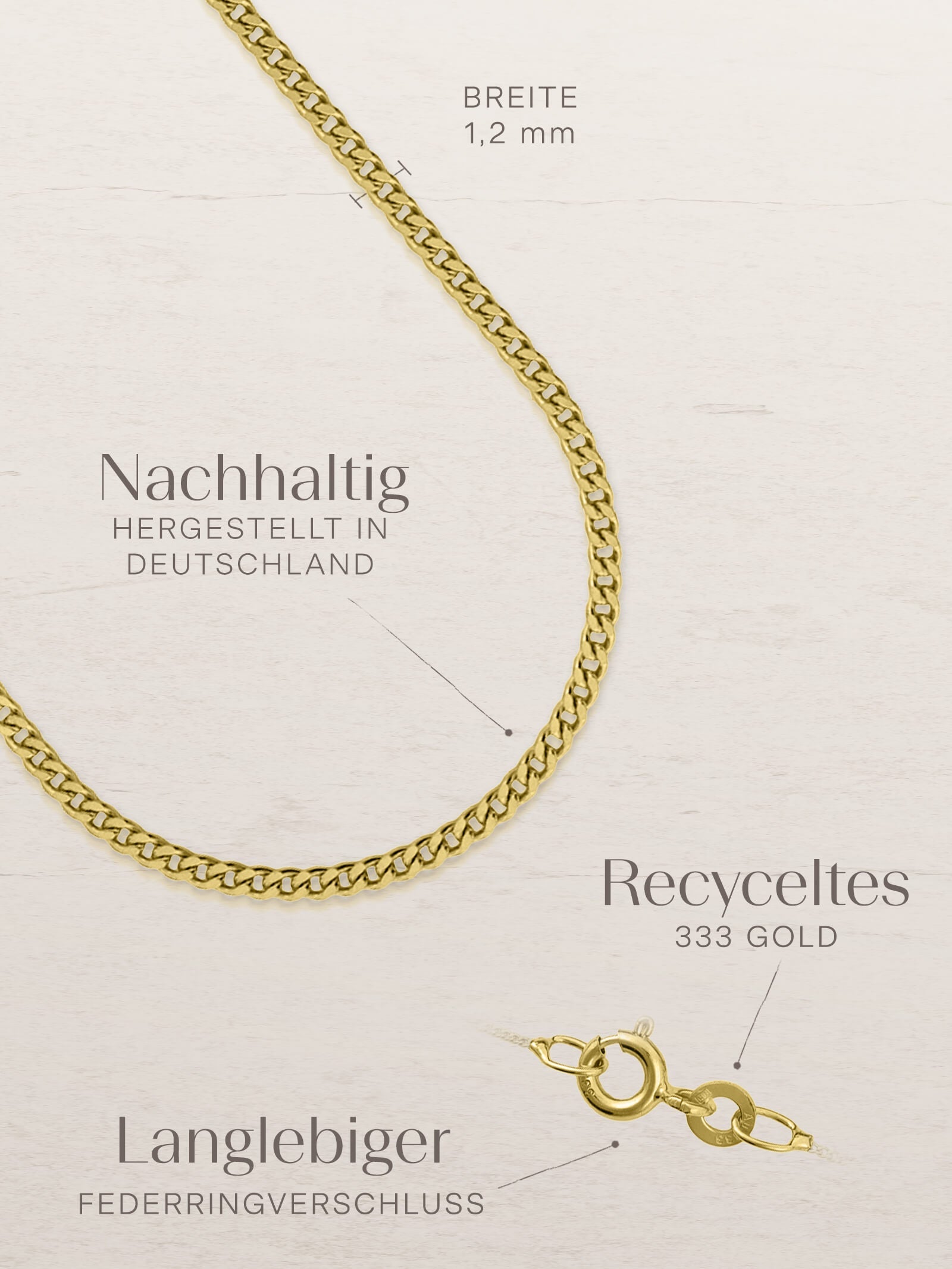Panzerkette TIMELESS Zart 8k Gold-2