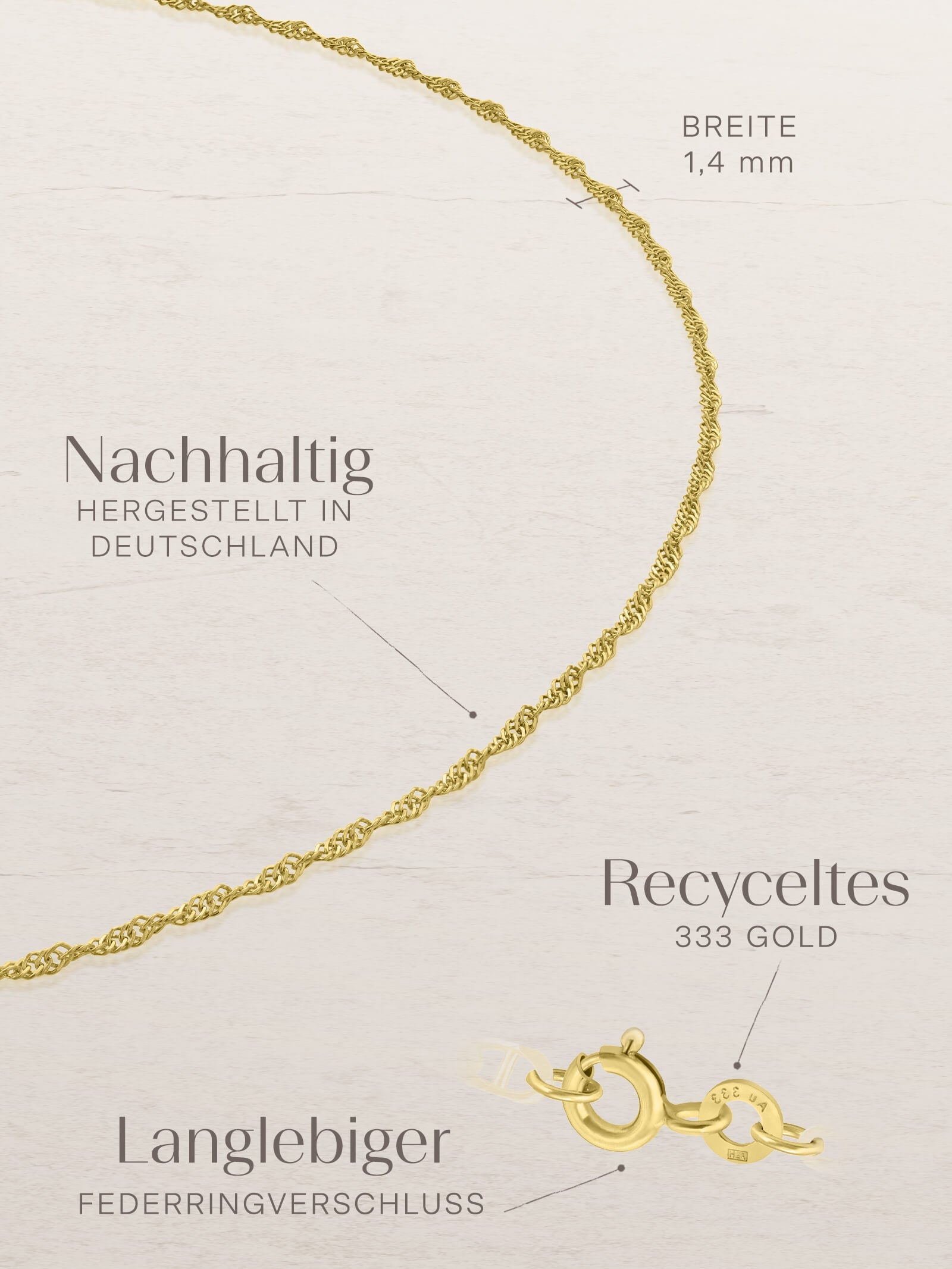 Fußkette Singapurkette SINGAPORE Filigran 8k Gold-3