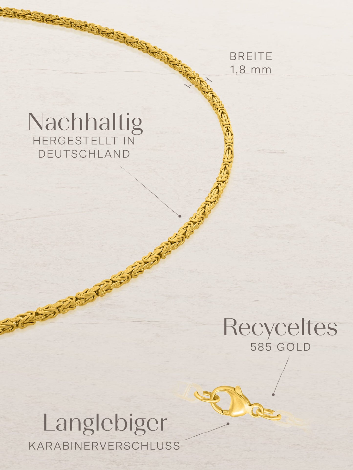 Armband Königskette ROYAL Dezent Echtgold-2