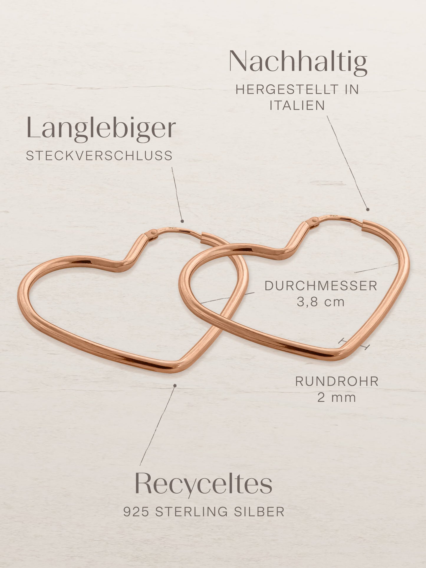 Creolen HEART Roségold Vergoldet-3