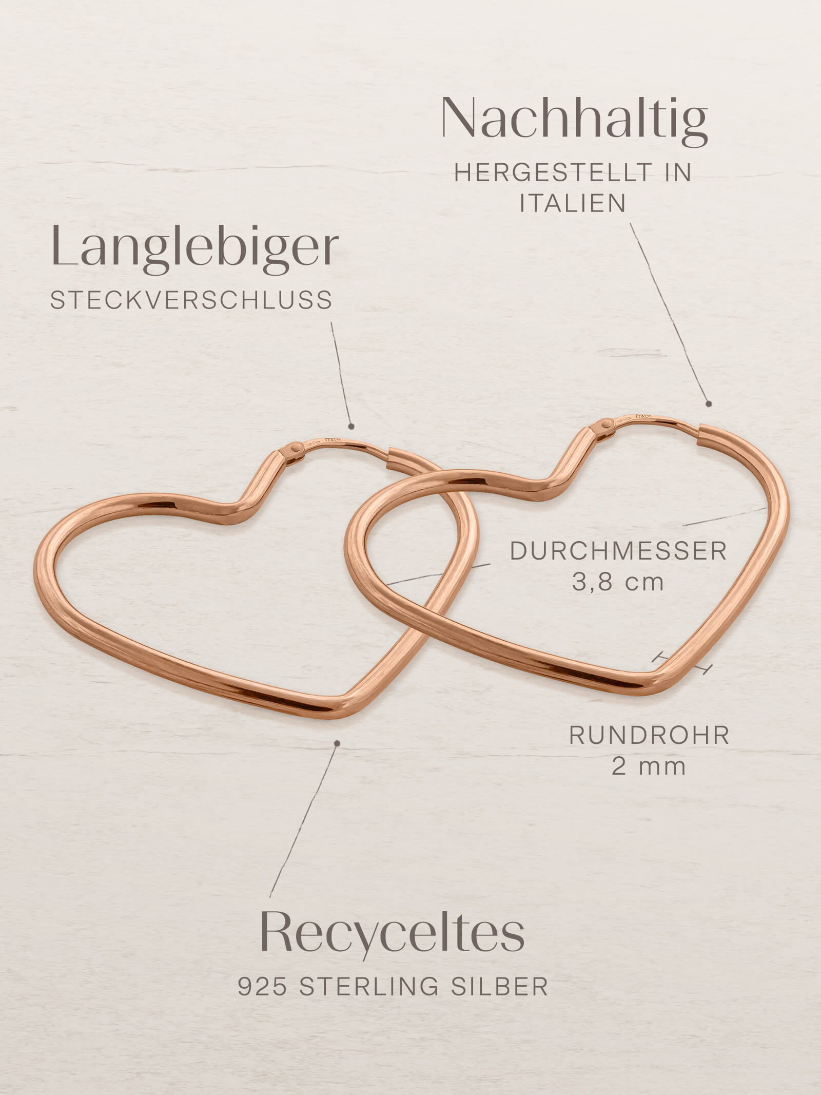 Creolen HEART Roségold Vergoldet-3