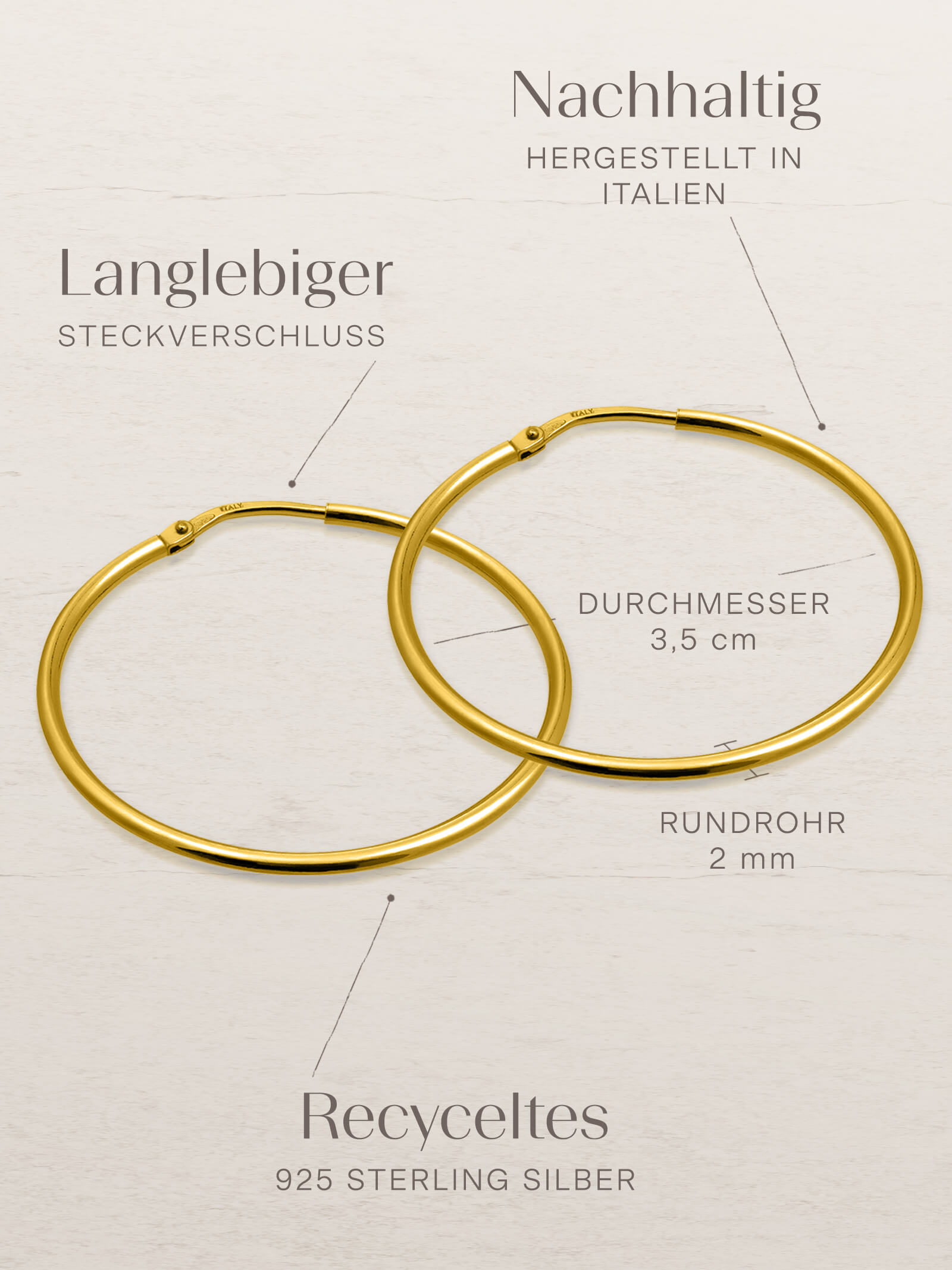 Kreis Creolen HOOP Klassisch Vergoldet-4