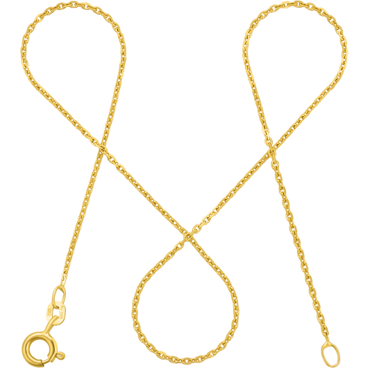 Ankerkette DELICATE Dünn 14k Echtgold Diamantiert-0