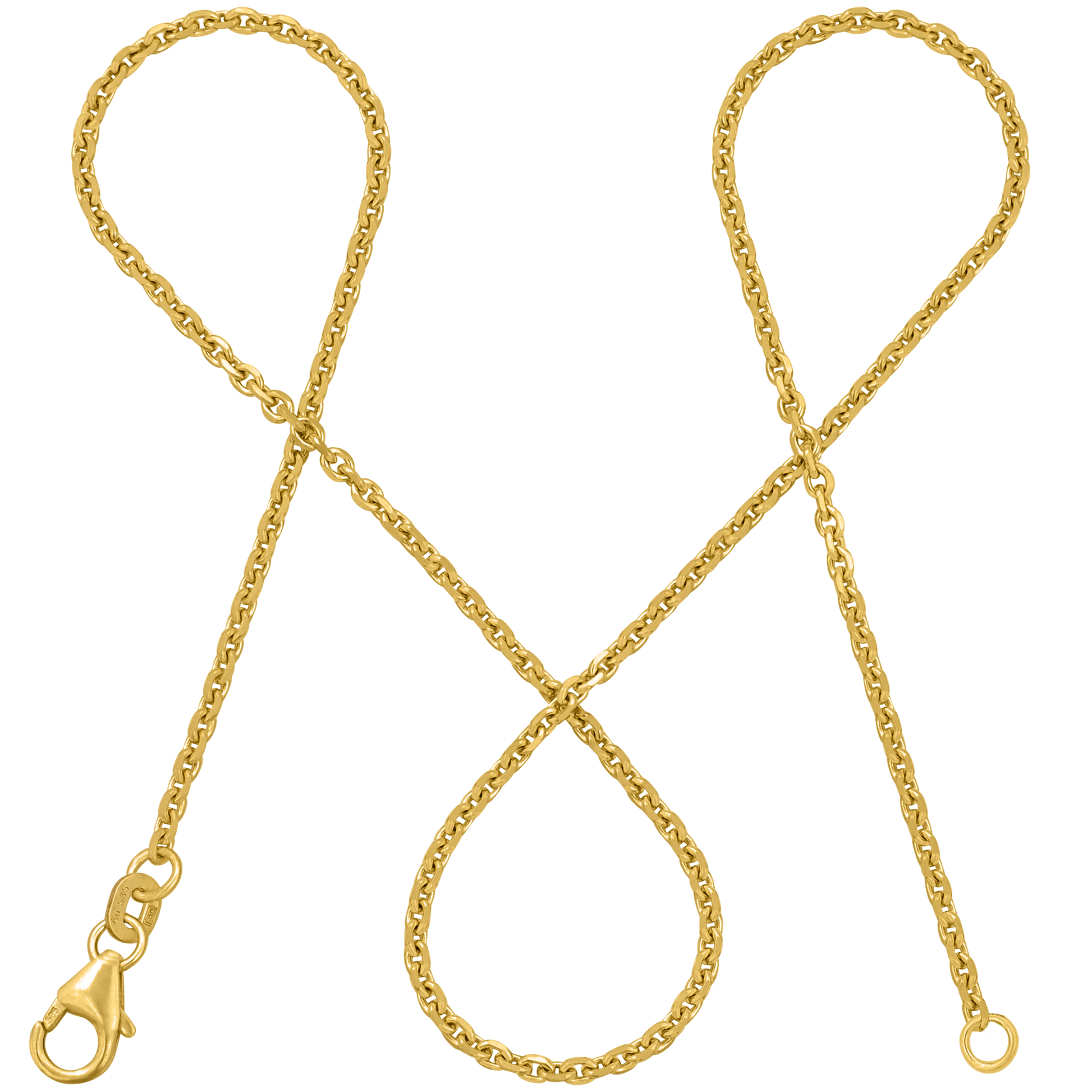 Ankerkette DELICATE Zierlich 14k Echtgold Diamantiert-0